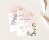 Desert Books for Baby Card | Book Request Insert Template 