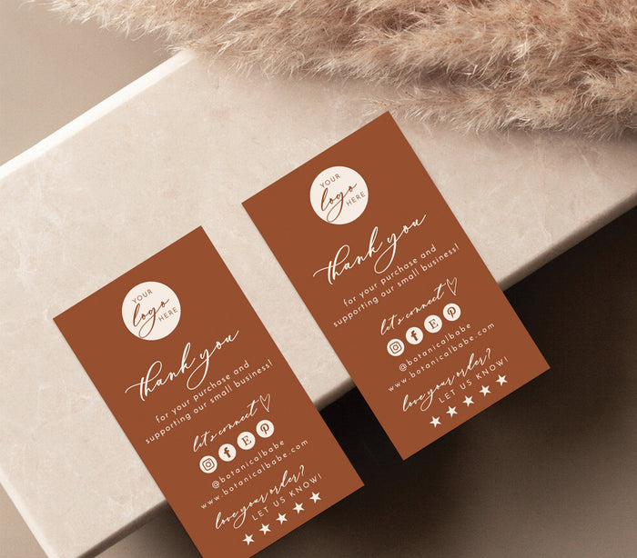 Terracotta Small Business Thank You Card | Boutique Thank You Template
