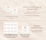 Rainbow Shower Favor Tag Template | Round Favor Tags