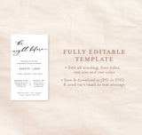 Rehearsal Dinner Text Invitation | Digital Modern Minimalist Rehearsal Invite
