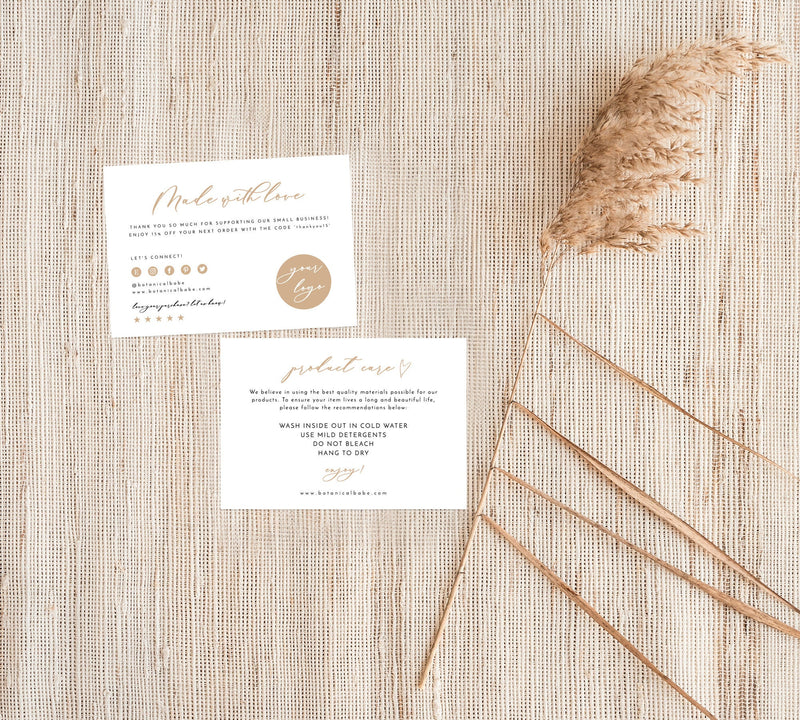 Made with Love Care Card | Small Business Care Card 
