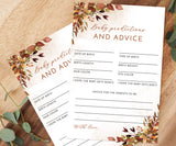 Fall Baby Shower Advice and Predictions Card | Gender Neutral Baby Shower 