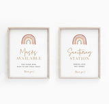 Rainbow Shower Social Distance Signs | Please Wear A Mask Wedding Sign