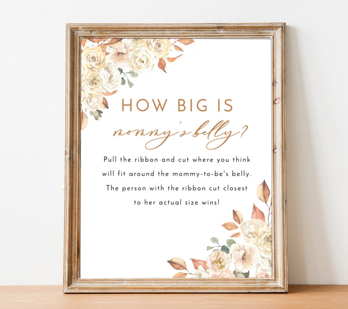 How Big Is Mommy's Belly Game | Fall Baby Shower