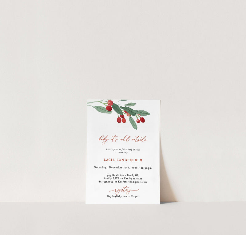 Winter Baby Shower Invitation Template | Baby It's Cold Outside 