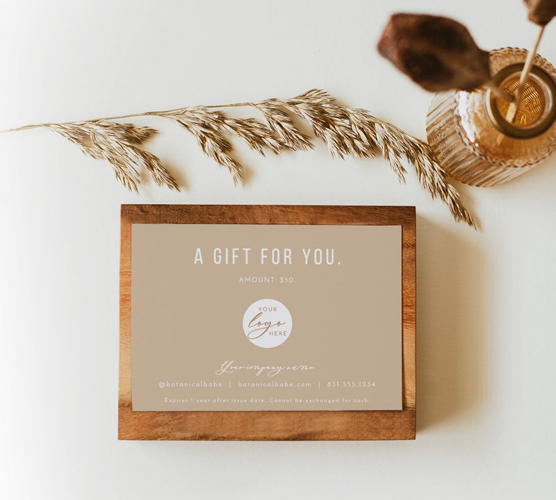 Boho Small Business Gift Certificate | Editable Gift Card Template 