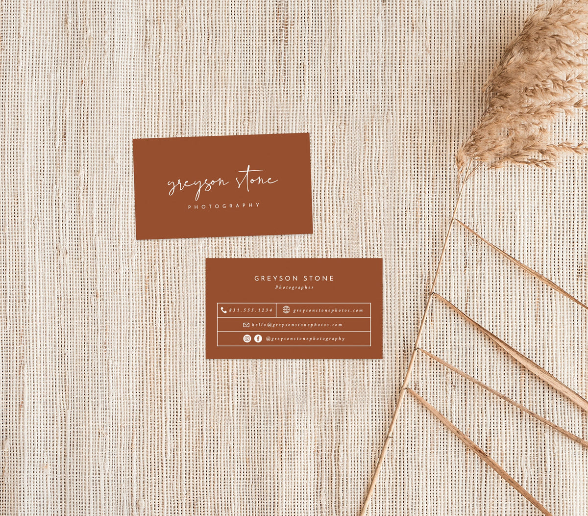 Terracotta Small Business Card | Boutique Business Card Template