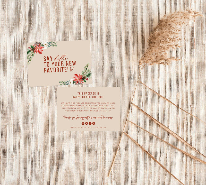 Boho Small Business Thank You Card | Winter Thank You Card Template 