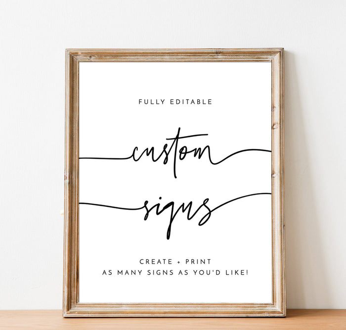 Minimalist Wedding Sign Template | Customizable Wedding Signage