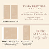 Minimalist Wedding Program Template | Printable Order of Service