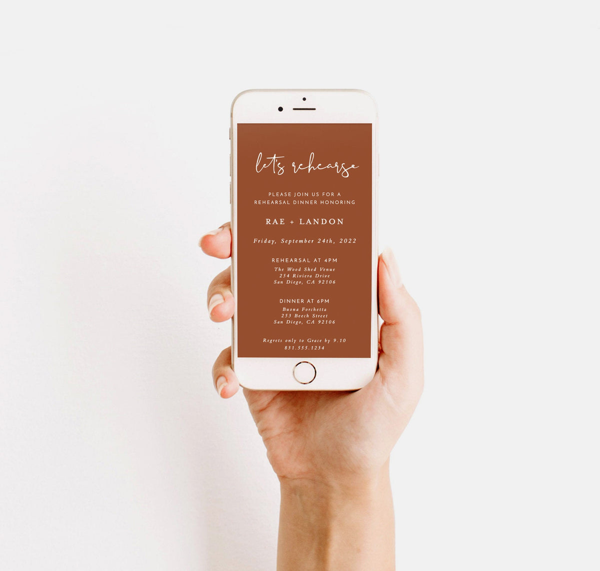 Digital Rehearsal Dinner Invitation | Minimalist Wedding Rehearsal Invite