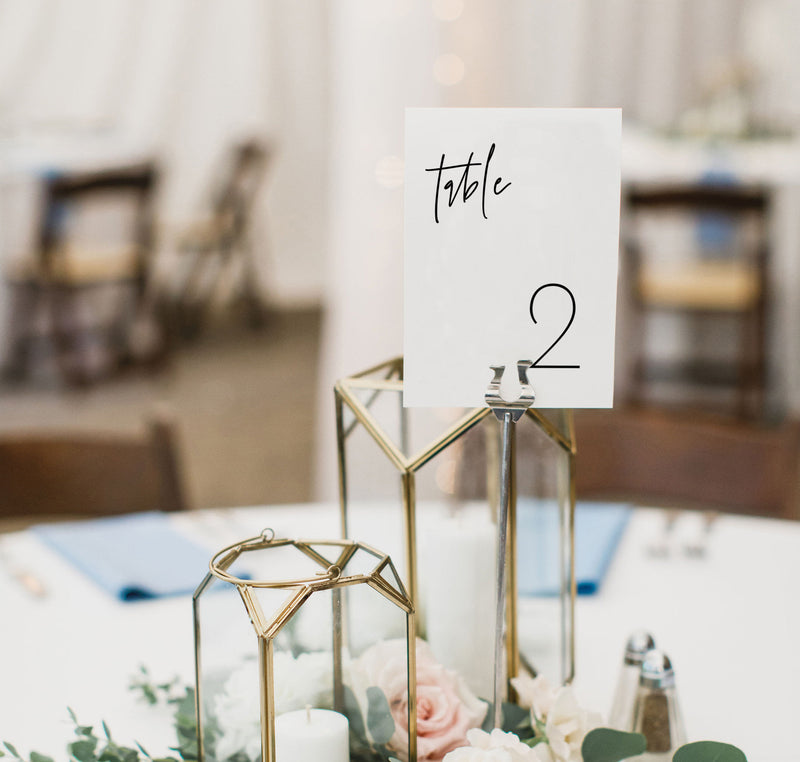 Minimalist Wedding Table Number Template | Modern Wedding Table Number 