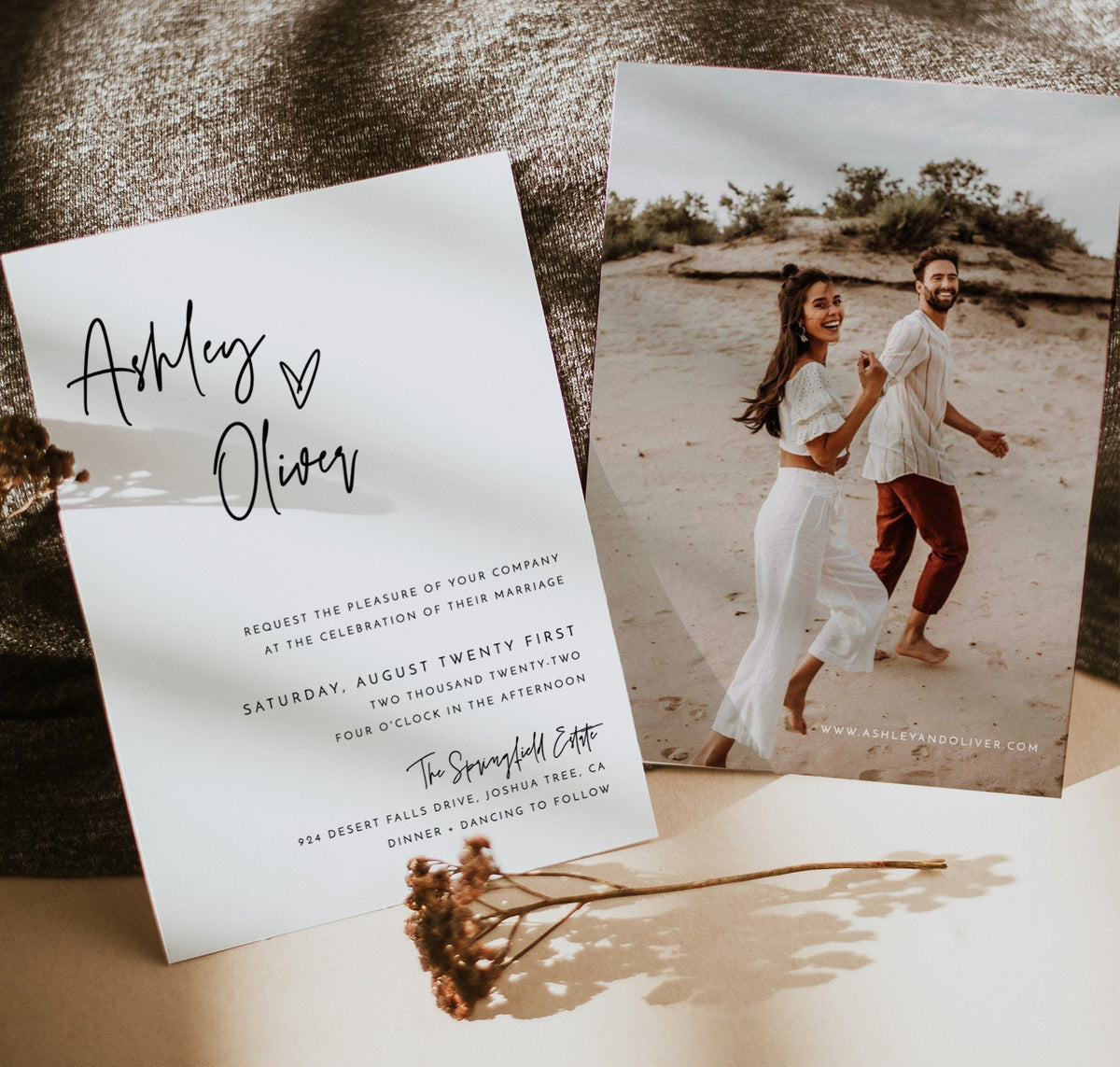 Minimalist Wedding Invitation Template | Editable Minimalist Wedding Invite