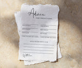 Minimalist Baby Shower Advice and Predictions Card | Gender Neutral Baby Shower Game