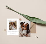 Married and Bright Christmas Card | Minimalist Christmas Photo Card 