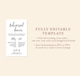 Digital Rehearsal Dinner Invitation | Modern Minimalist Wedding Rehearsal Evite