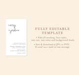 Minimalist Wedding Evite Template | Modern Minimalist Wedding Invite
