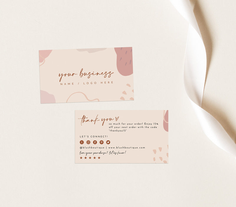 Modern Small Business Thank You Card | Boutique Thank You Template 