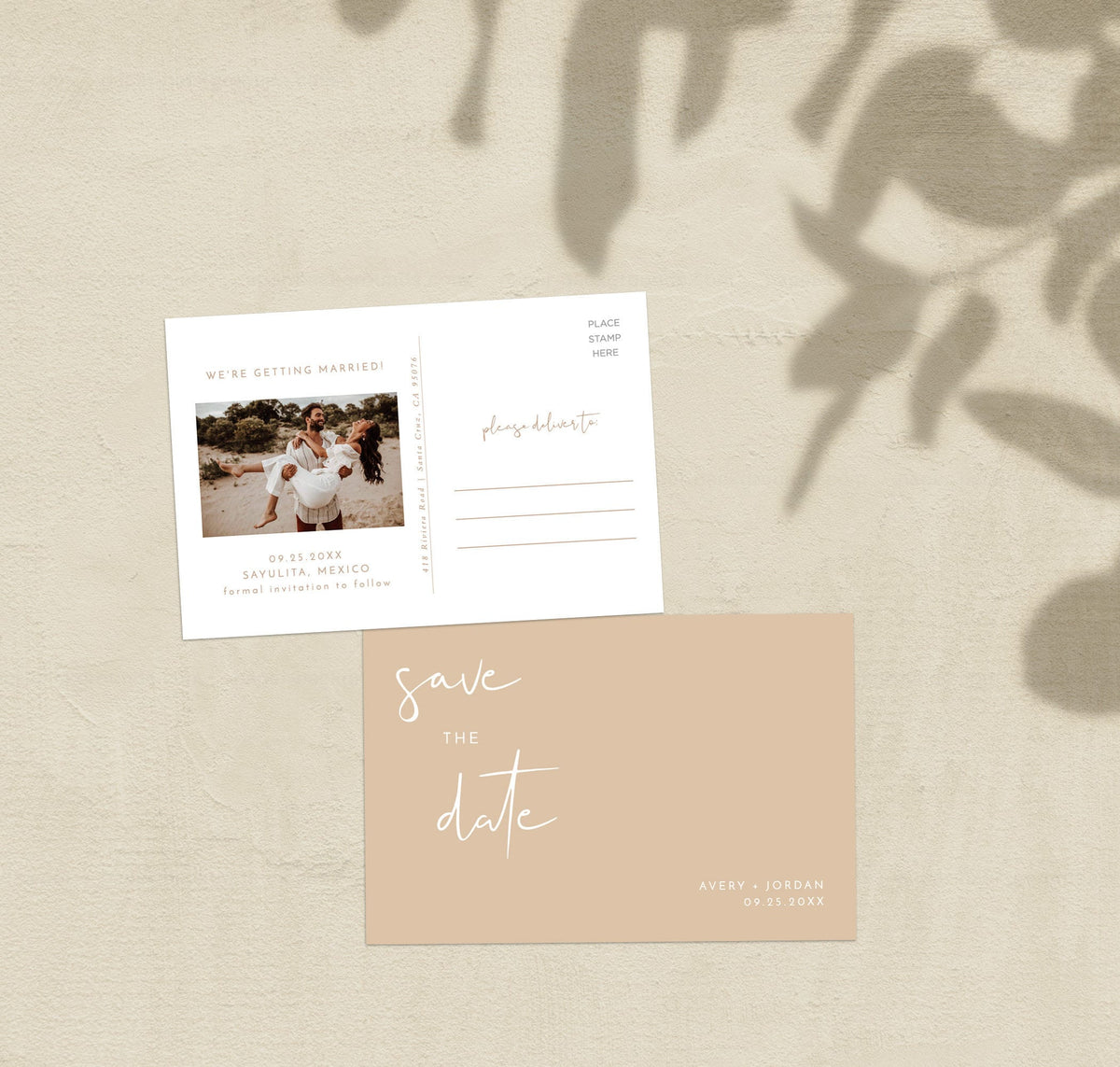Photo Save the Date Postcard Template | Polaroid Save the Date Invite