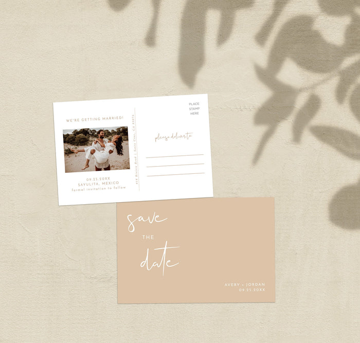 Photo Save the Date Postcard Template | Polaroid Save the Date Invite