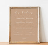 Certificate of Marriage Template | Minimalist Wedding Certificate