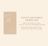 Modern Beige Save the Date Text Invite | Minimalist Save the Date Evite