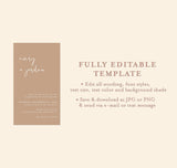 Minimalist Wedding Evite Template | Modern Beige Wedding Invite