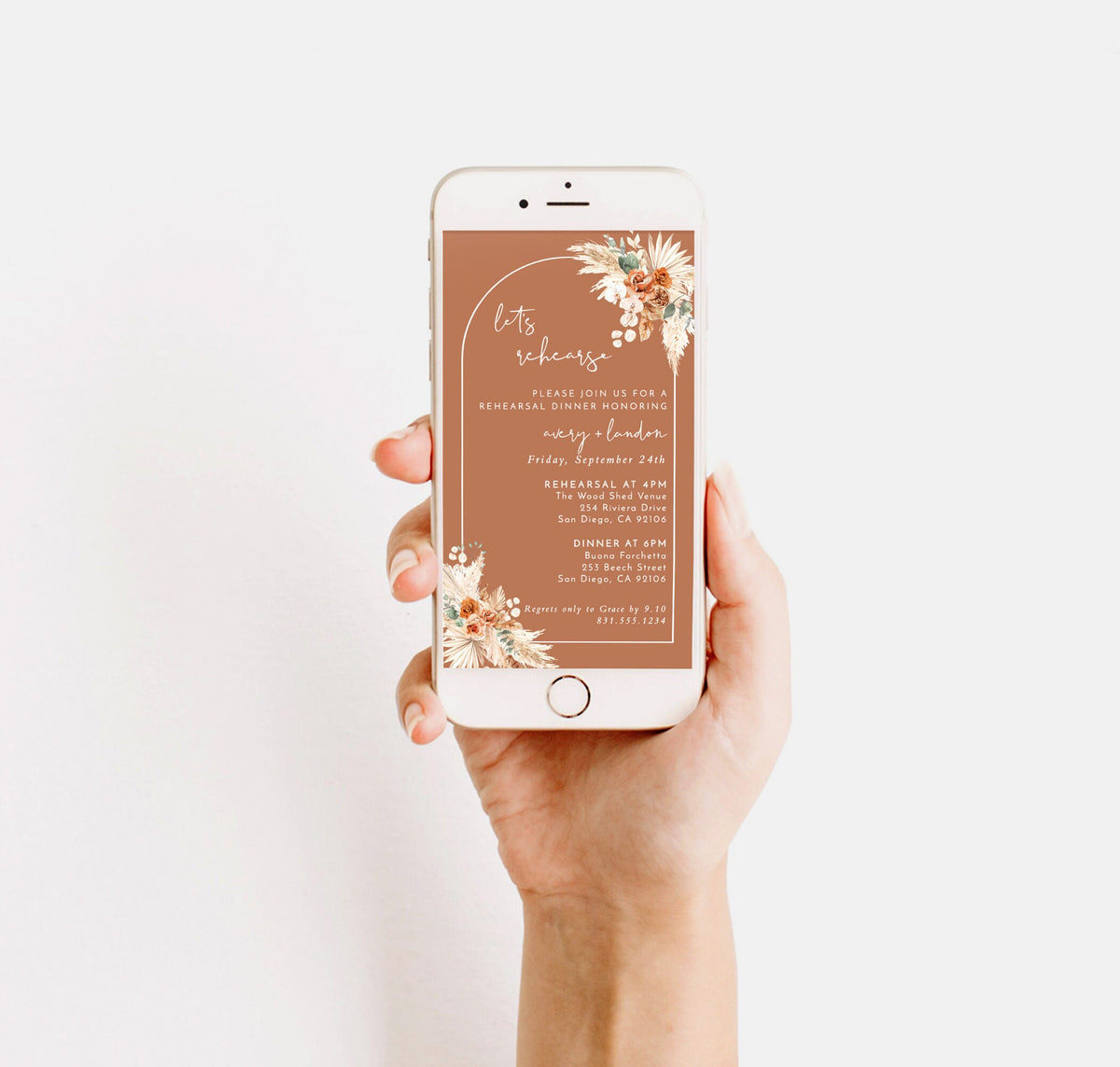 Digital Rehearsal Dinner Invitation | Modern Minimalist Wedding Rehearsal Invite