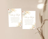 Pampas Grass Books for Baby Card | Book Request Insert Template 