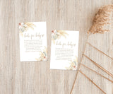 Pampas Grass Books for Baby Card | Book Request Insert Template
