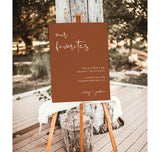 Burnt Orange Wedding Welcome Sign Template | Terracotta Wedding Welcome Poster 