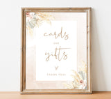 Pampas Grass Cards and Gifts Sign | Minimalist Wedding Sign Template 