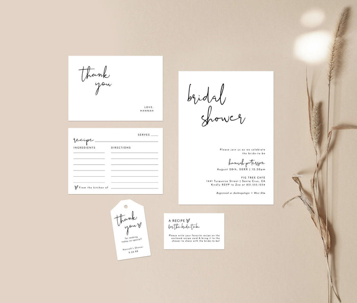 Minimalist Bridal Shower Invite | Modern Bridal Shower Bundle