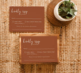 Terracotta Minimalist RSVP Card | Modern Wedding Response Card