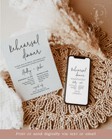 Minimalist Rehearsal Dinner Invitation Template | Minimal Wedding Rehearsal Invite