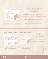 Rainbow Small Business Thank You Card | Boho Rainbow Watercolor
