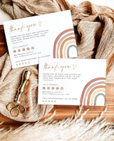 Rainbow Small Business Thank You Card | Boho Rainbow Watercolor