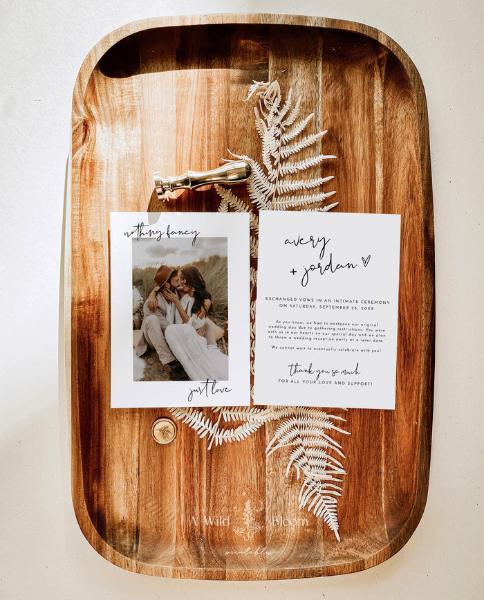 Photo Wedding Announcement | Photo Elopement Announcement