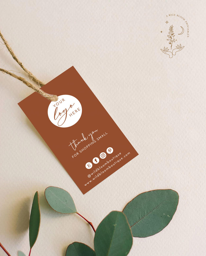 Boho Small Business Hang Tag | Boutique Clothing Tag Template 