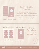 Boho Small Business Hang Tag | Mauve Boutique Clothing Tag Template
