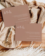 Minimalist Details Card | Modern Wedding Details Insert