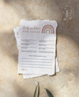 Rainbow Baby Shower Advice and Predictions Card | Gender Neutral Baby Shower Game