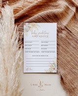 Pampas Grass Baby Shower Advice and Predictions Card | Girl Baby Shower Game