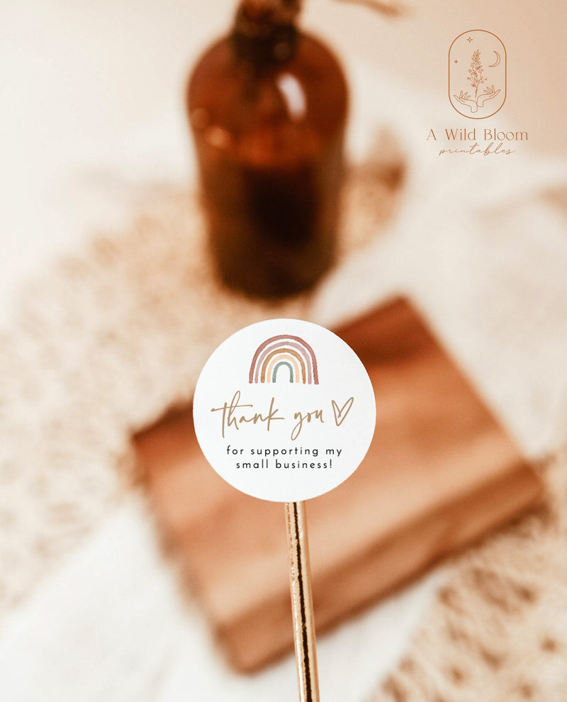 Small Business Thank You Sticker | Boho Business Package Sticker 