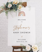 Rainbow Baby Shower Welcome Sign Template | Editable Welcome Sign