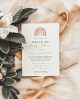 Rainbow Drive By Baby Shower Invitation | Gender Neutral Shower Invite