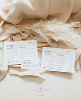 Minimalist Recipe Card Template | Bridal Shower Recipe Card Insert 