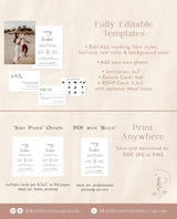 Minimalist Wedding Invitation Suite Template | Editable Minimalist Wedding Invite
