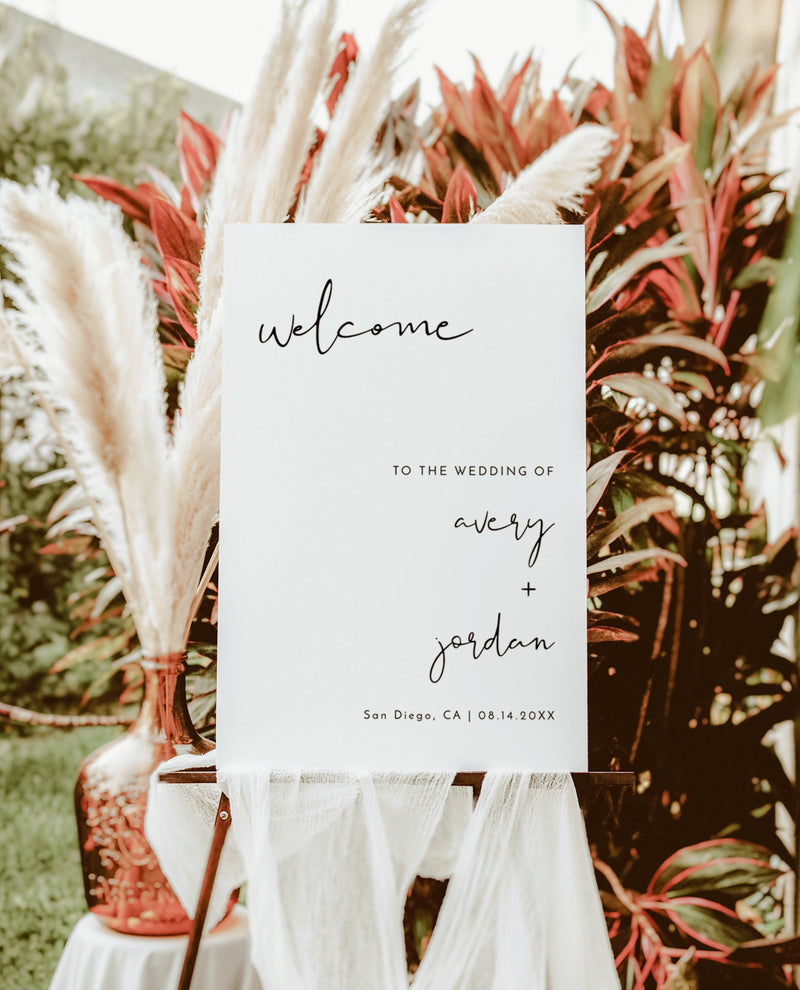 Minimalist Wedding Welcome Sign | Editable Welcome Sign Template 