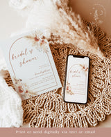 Bohemian Bridal Shower Invitation | Minimalist Bridal Shower Invite